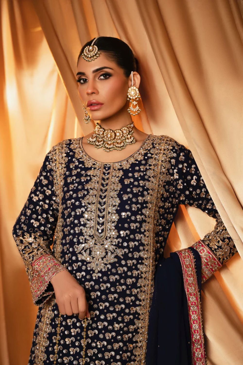 Haseens Official | Raina - 4 Piece Embroidered Kurta Set | Party Wear Dress - Image 3