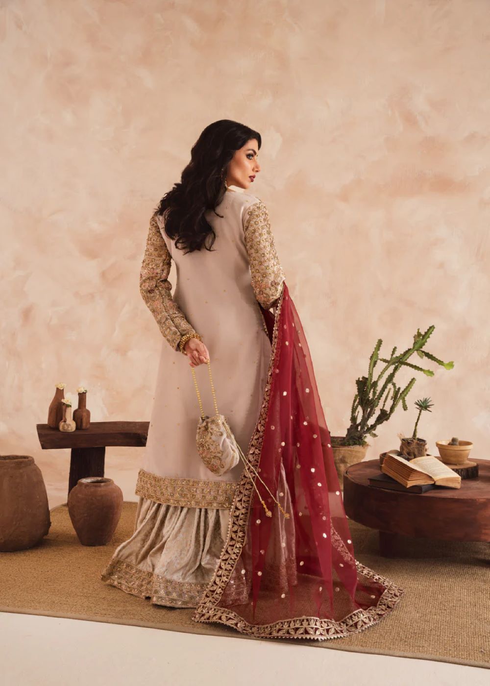 Haseens Official | Safa -3 Piece Embroidered Gharara - Image 3