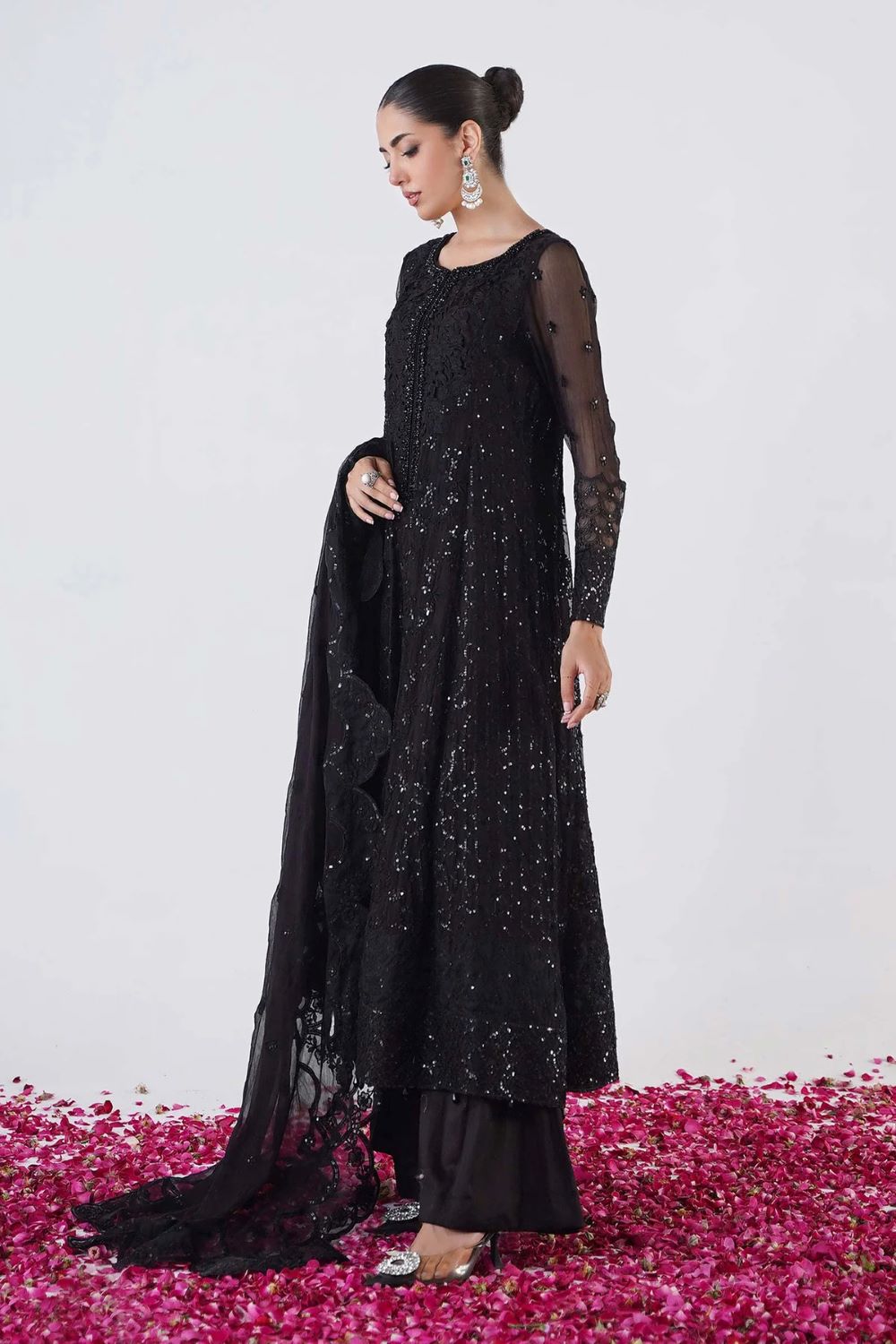 Maria.B | 3 PIECE EMBROIDERED CHIFFON SUIT | SF-EA24-12 | Ready To Wear - Image 4