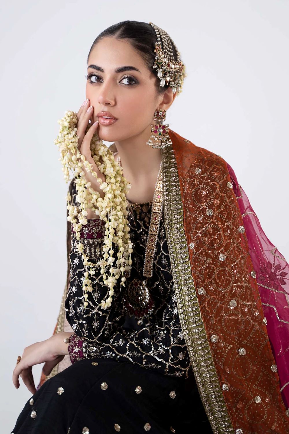 Maria.B |3 PIECE EMBROIDERED RAW SILK SUIT | SF-EA24-04 | Ready To Wear - Image 3