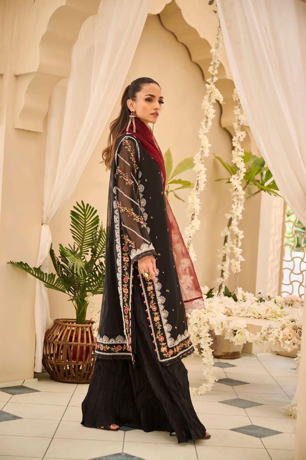 DHANAK | BLACK 3Pcs | READY TO WEAR - Image 3