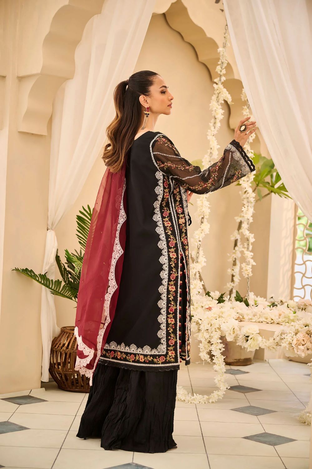 DHANAK | BLACK 3Pcs | READY TO WEAR - Image 4