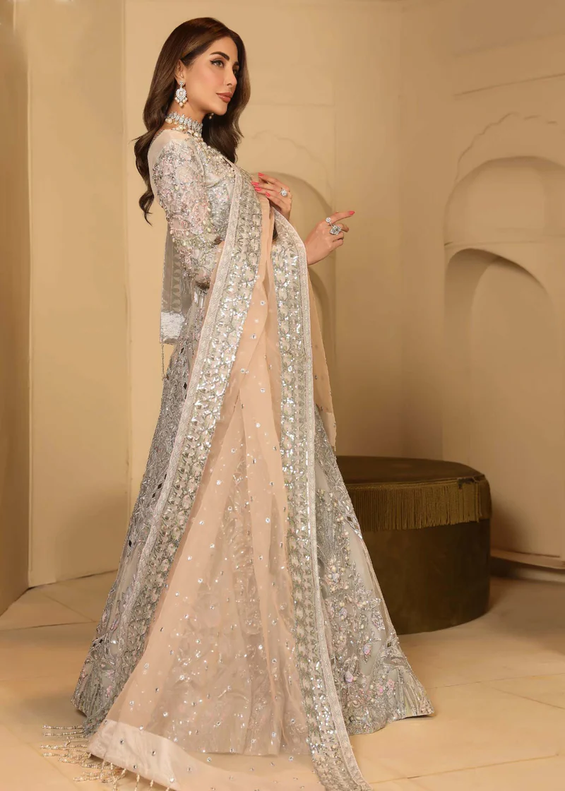 ALLY'S | Aroosh - AR-28- 4 Piece Embroidered Lehenga| Party wear/ wedding wear - Image 6