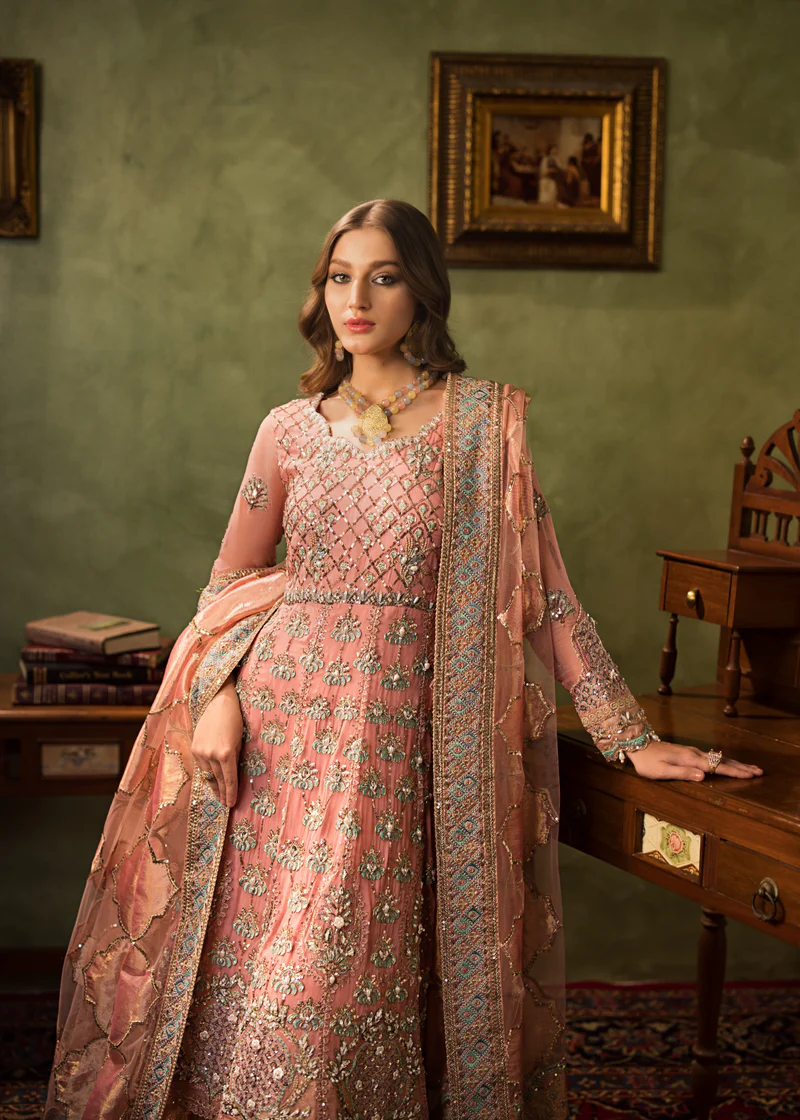 ALLY'S | Aroosh-24-Arzu-AR-96- 3piece Embroidered Gharara | Party wear/ wedding wear - Image 2