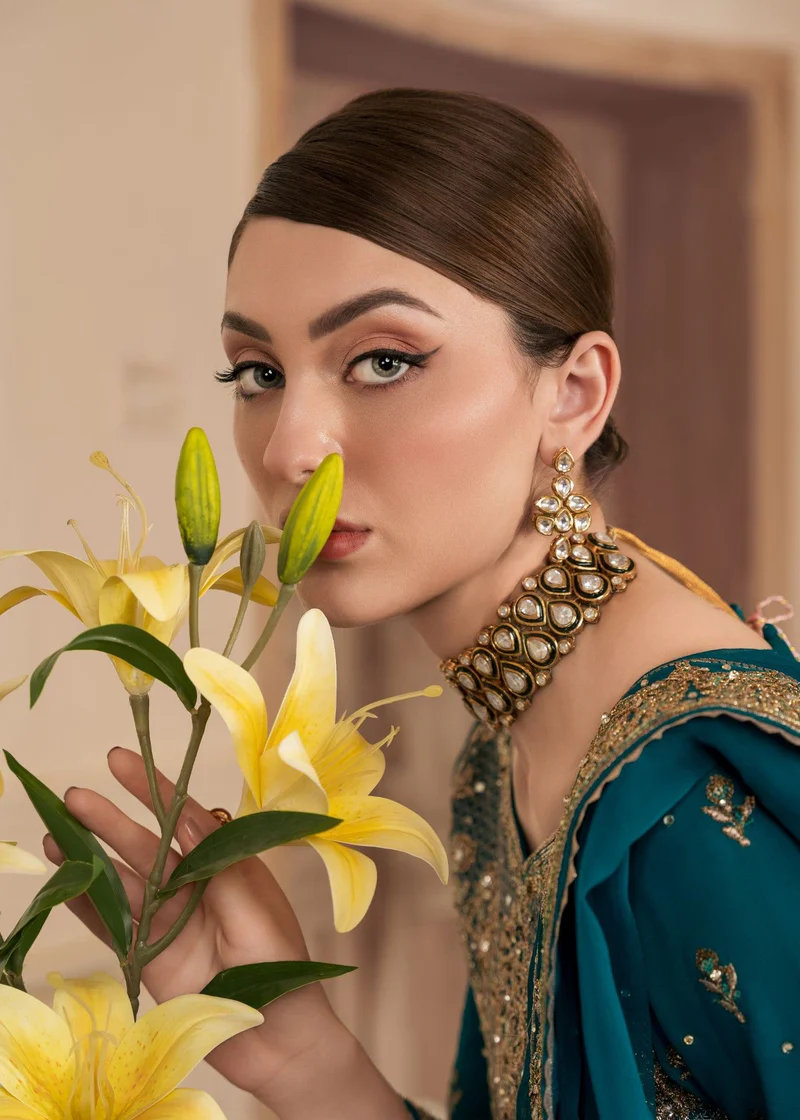 Haseens Official | Jiya- 3 Piece Embroidered Lehenga | Wedding/Guest Wear - Formal - Image 4