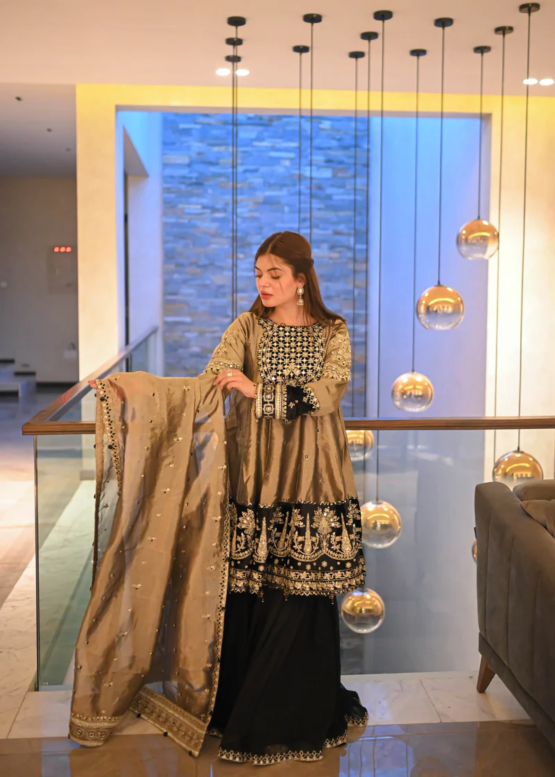 ALLY'S | AL-3763- 3 Piece Gharara | Festive/Party Wear - Image 2