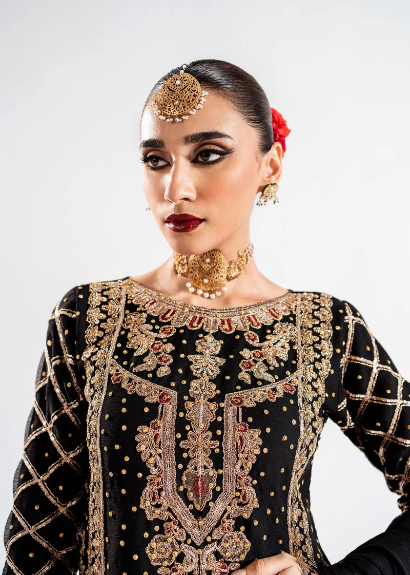 Haseens Official | Maleeka- 3 Piece Chiffon Kurti | Wedding/Guest Wear-Formal - Image 5