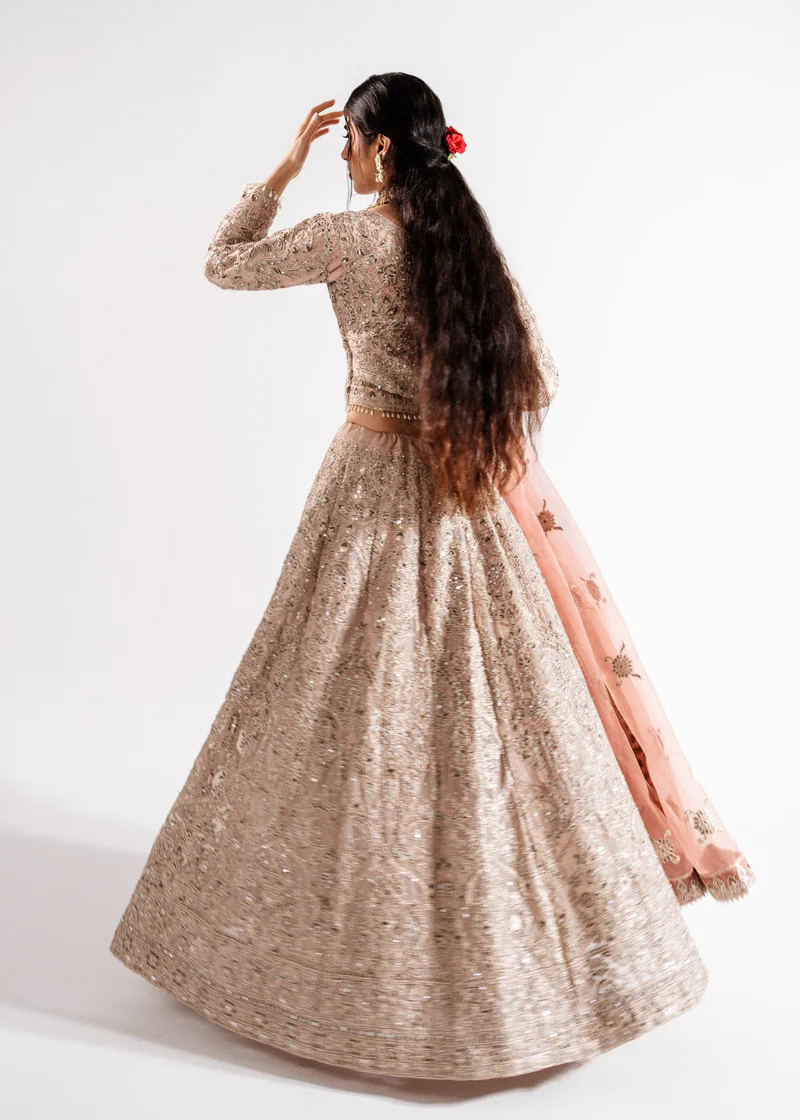 Haseens Official | Sohana- 3 Piece Chiffon Lehenga | Wedding/Guest Wear-Formal - Image 6