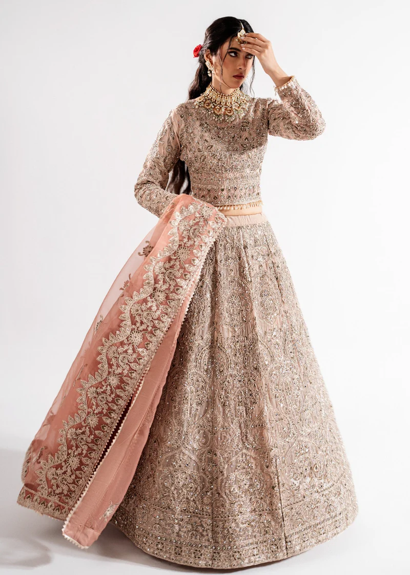 Haseens Official | Sohana- 3 Piece Chiffon Lehenga | Wedding/Guest Wear-Formal - Image 3
