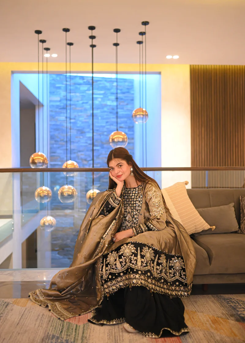 ALLY'S | AL-3763- 3 Piece Gharara | Festive/Party Wear - Image 9