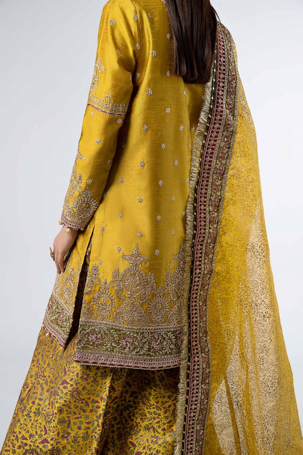 MARIA.B | 3 Piece Embroidered Raw Silk Suit | SF-W24-32 | READY TO WEAR - Image 6