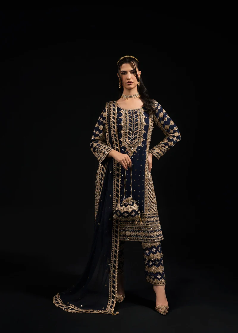 Haseens Official | Astra- 4 Piece Chiffon Kurta Set | Wedding/Guest Wear-Formal - Image 2