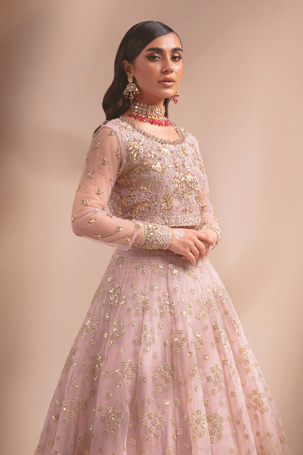 Vanya | 3pc Embroidered Net Lehenga Choli - MS-20 | Ready to wear - Image 5