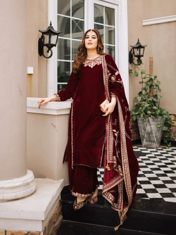 3 Piece Velvet Suit Stitched | 1131-ST-VLT