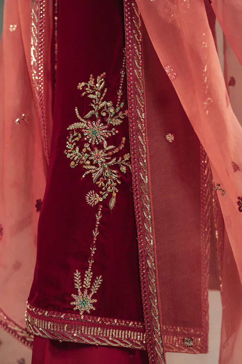 Mushq | Voila- 3 Piece Hand-Embellished Velvet Ensemble Suit | Ready to wear - Image 10