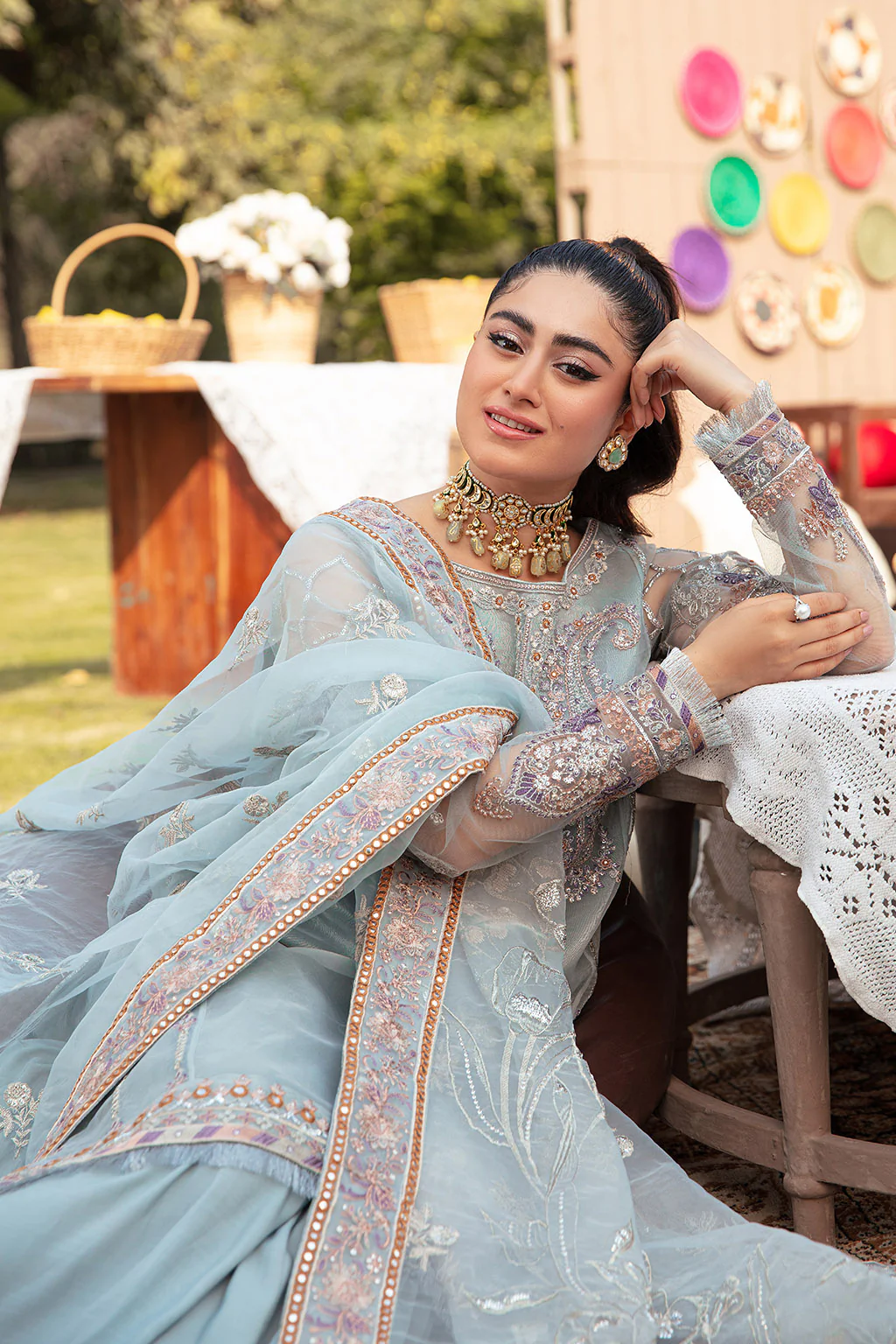 Vanya | Heavy Embroidered 3-Piece Gharara-MF-02 | Ready to wear - Image 5