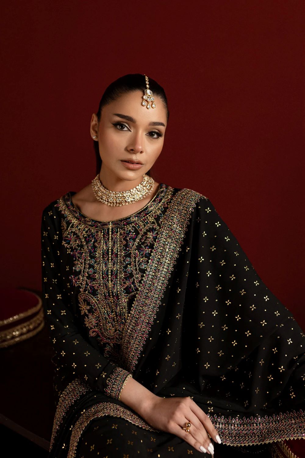 Batik | Tabeer 3Pc - Embroidered Georgette Luxe Pret | Ready to wear - Image 7