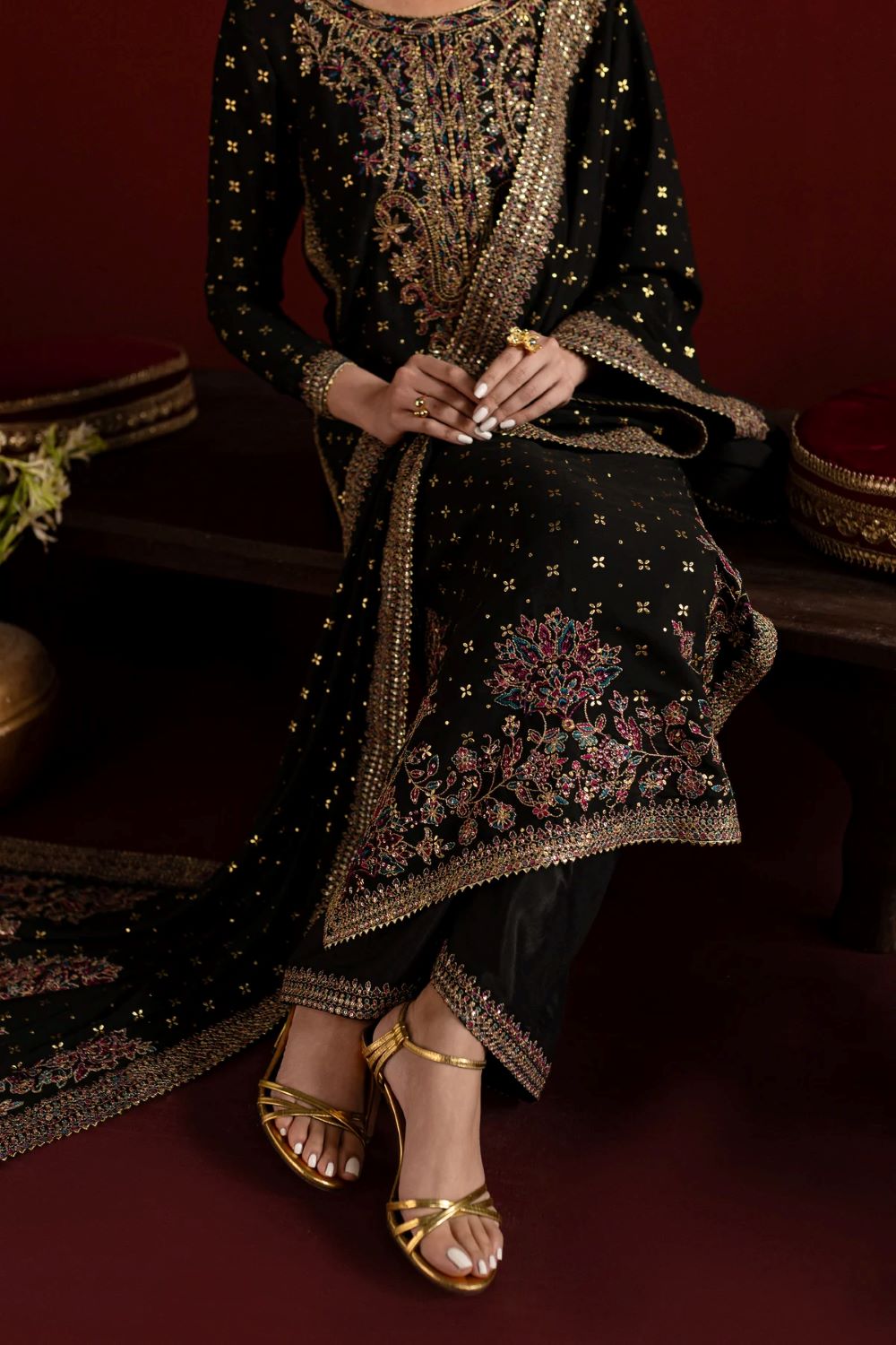 Batik | Tabeer 3Pc - Embroidered Georgette Luxe Pret | Ready to wear - Image 9