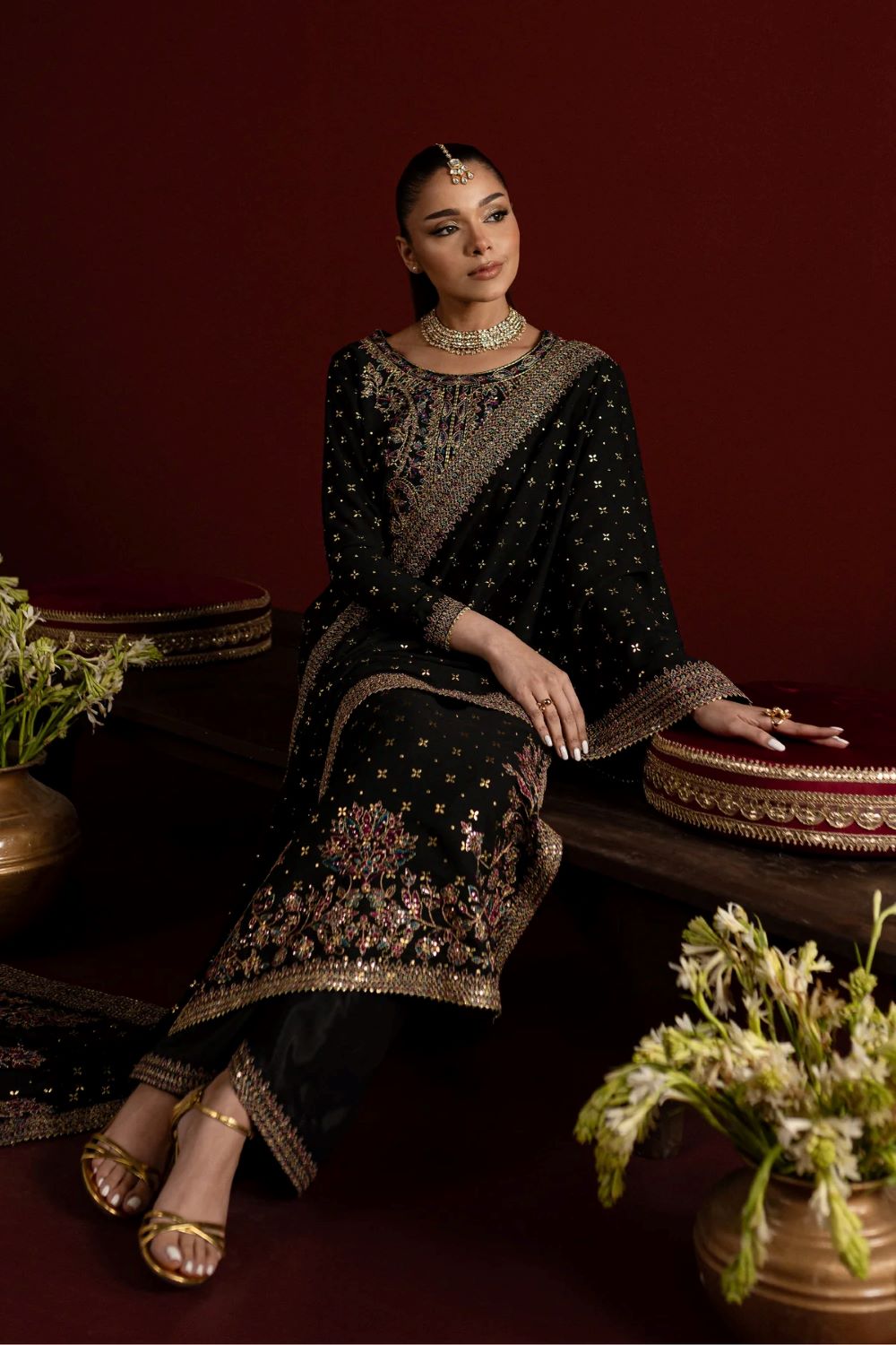 Batik | Tabeer 3Pc - Embroidered Georgette Luxe Pret | Ready to wear - Image 6