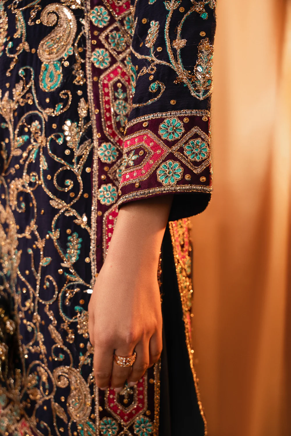 Haseens Official | Misha - 4 Piece Embroidered Gharara | Wedding/Guest Wear - Formal - Image 3