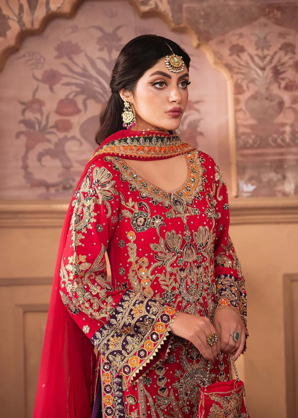 Haseens Official | Parsa - 4 Piece Heavily Embroidered Kurta Set | Wedding/Guest Wear - Formal - Image 4