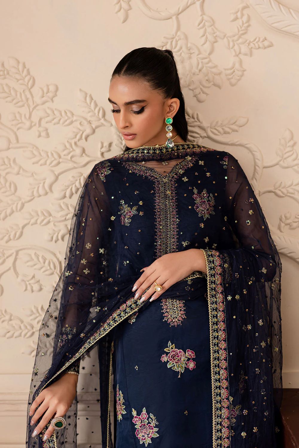 Batik | Ishani 3Pc - Embroidered Luxe Pret | Ready to wear - Image 5