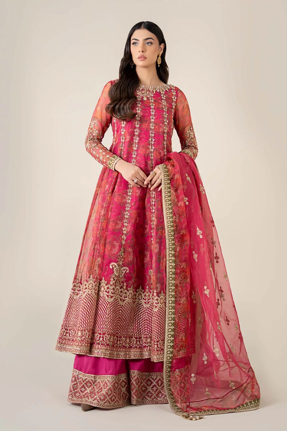 3 Piece Embroidered Organza Suit | SF-EF25-03