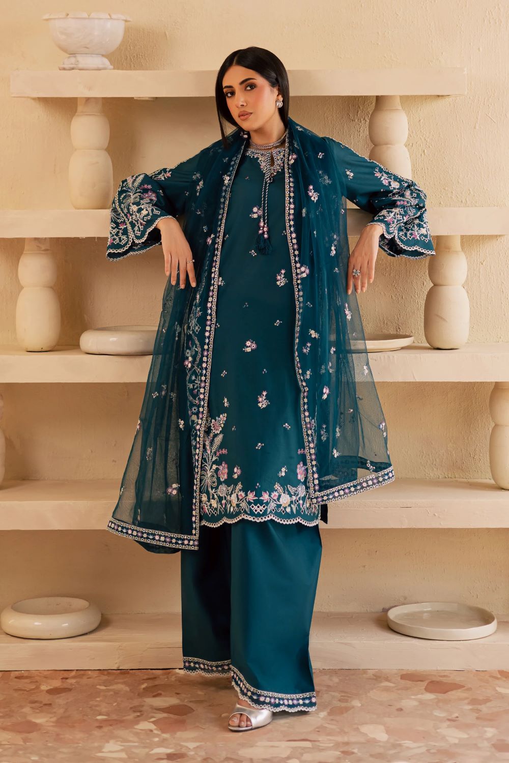 Batik | Amaan 3Pc - Embroidered Solid Dress| Ready to wear - Image 2